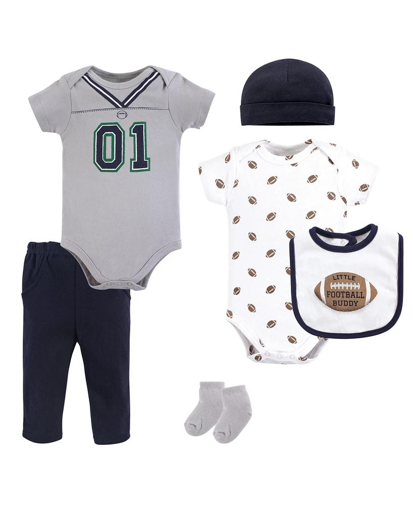 Little Treasure Unisex Baby Layette Set, Football Jersey, 6-Piece Set