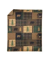 Brown Bear Cabin Quilted Throw