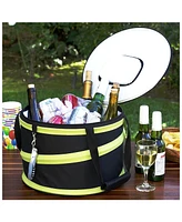 Picnic at Ascot 24 Can Collapsible Cooler with Clip-on Corkscrew - Leak Proof