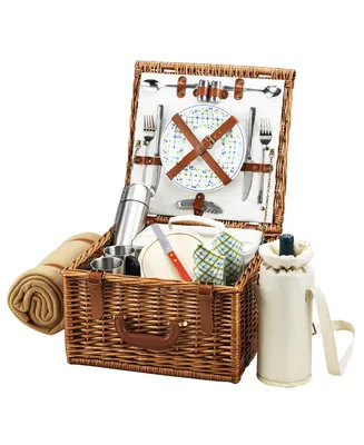 Picnic at Ascot Cheshire English-Style Basket -Picnic, Coffee with Blanket for 2