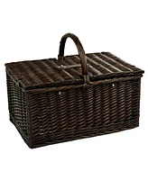 Picnic at Ascot Surrey Willow Basket with Coffee Set -Service for 2