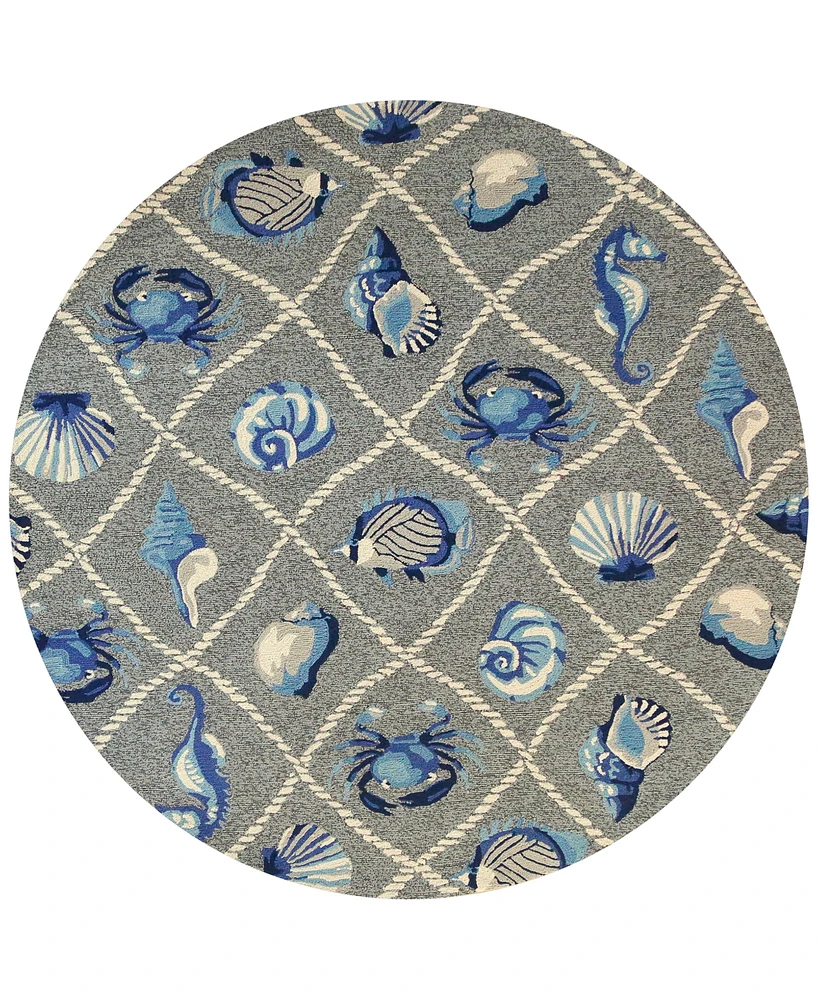 Kas Harbor Seaside 7'6" Indoor/Outdoor Round Area Rug