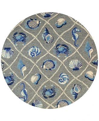 Kas Harbor Seaside 7'6" Indoor/Outdoor Round Area Rug