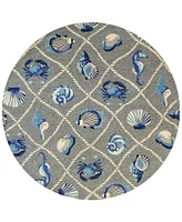Kas Harbor Seaside 7'6" Indoor/Outdoor Round Area Rug