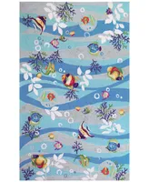 Kas Sonesta Tropical Fish 2011 Blue 2' x 7'6" Runner Area Rug