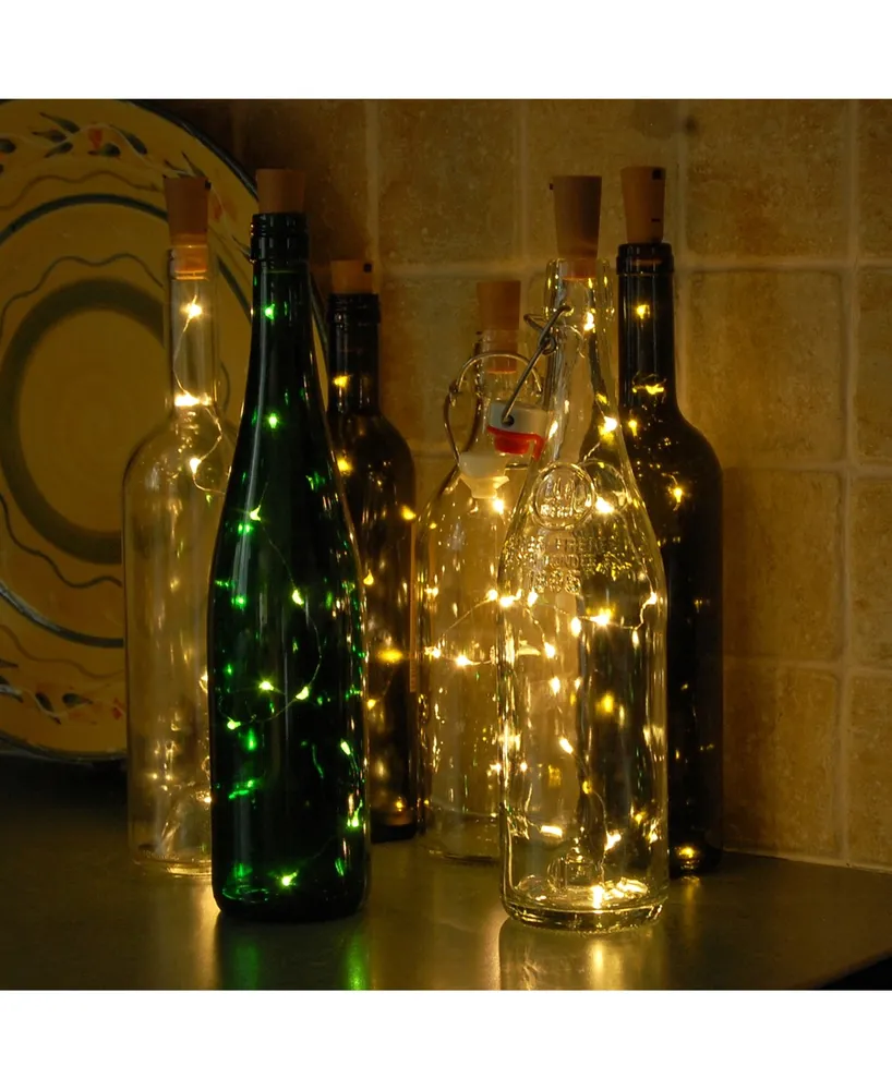 Lumabase Set of 6, 60 White Wine Cork Mini String Lights