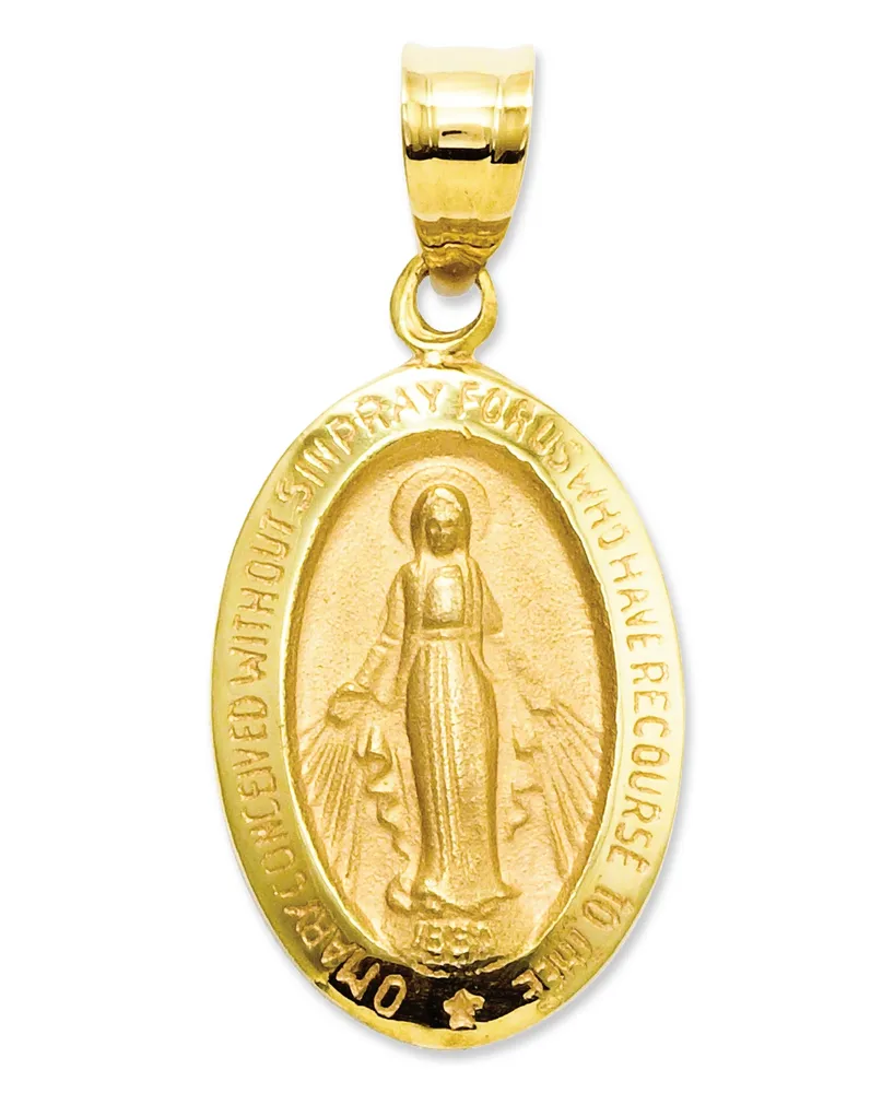 14k Gold Charm, Miraculous Medal Charm