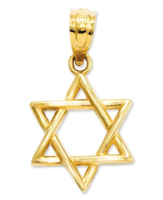 14k Gold Charm, 3D Star of David Charm