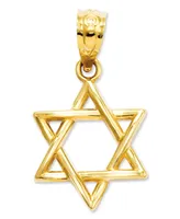 14k Gold Charm, 3D Star of David Charm