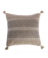 Levtex Trevino Embroidered Burlap Decorative Pillow, 20" x 20"