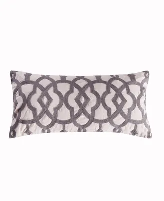 Levtex Bondi Stripe Crewel Stich Linen Decorative Pillow, 12" x 24"