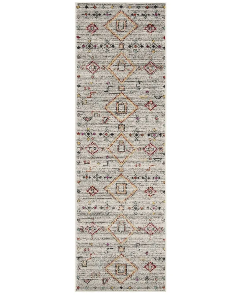 Safavieh Adirondack 208 Light Grey and Red 2'6" x 8' Sisal Weave Runner Area Rug