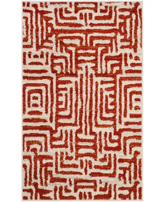 Safavieh Amsterdam AMS106 Ivory and Terracotta 3' x 5' Outdoor Area Rug