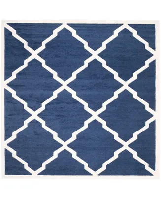 Safavieh Amherst AMT421 Navy and Beige 7' x 7' Square Area Rug