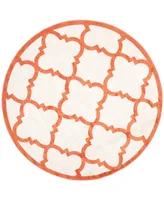 Safavieh Amherst AMT423 Beige and Orange 7' x 7' Round Area Rug