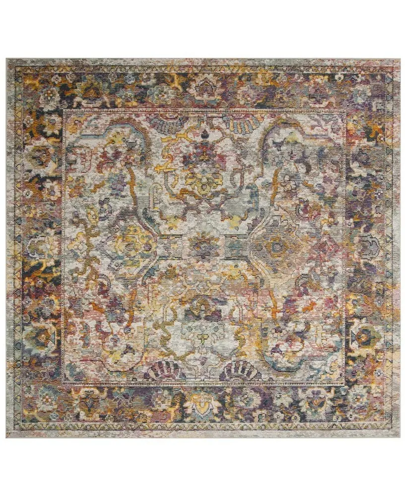 Safavieh Crystal CRS504 Light Blue and Orange 7' x 7' Square Area Rug