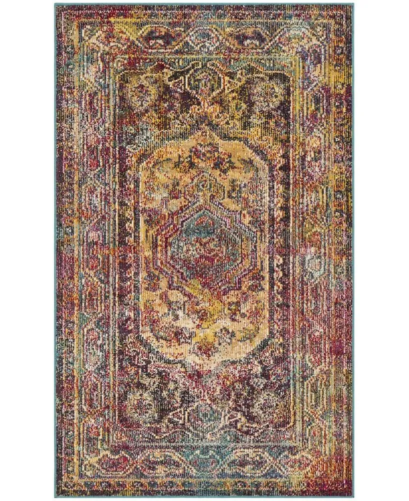 Safavieh Crystal CRS514 Teal and Rose 3' x 5' Area Rug