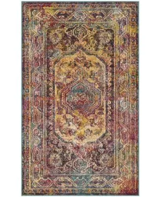 Safavieh Crystal Crs514 Teal Rose Area Rug Collection