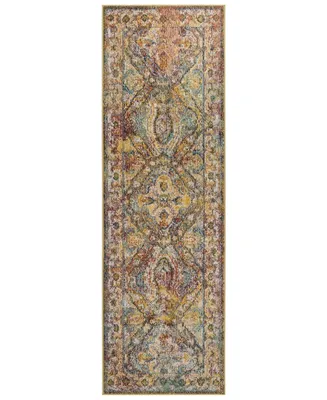 Safavieh Crystal CRS516 Light Blue and Orange 2'2" x 7' Runner Area Rug