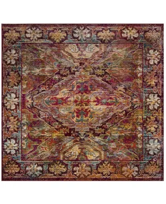 Safavieh Crystal CRS516 Fuchsia and Light Blue 7' x 7' Square Area Rug