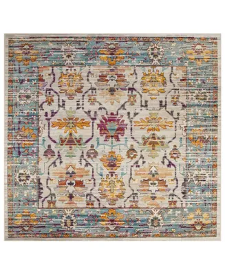 Safavieh Crystal CRS518 Cream and Teal 7' x 7' Square Area Rug