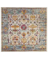 Safavieh Crystal CRS518 Cream and Teal 7' x 7' Square Area Rug