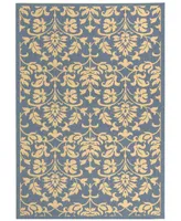 Safavieh Courtyard CY3416 Blue and Natural 5'3" x 7'7" Outdoor Area Rug