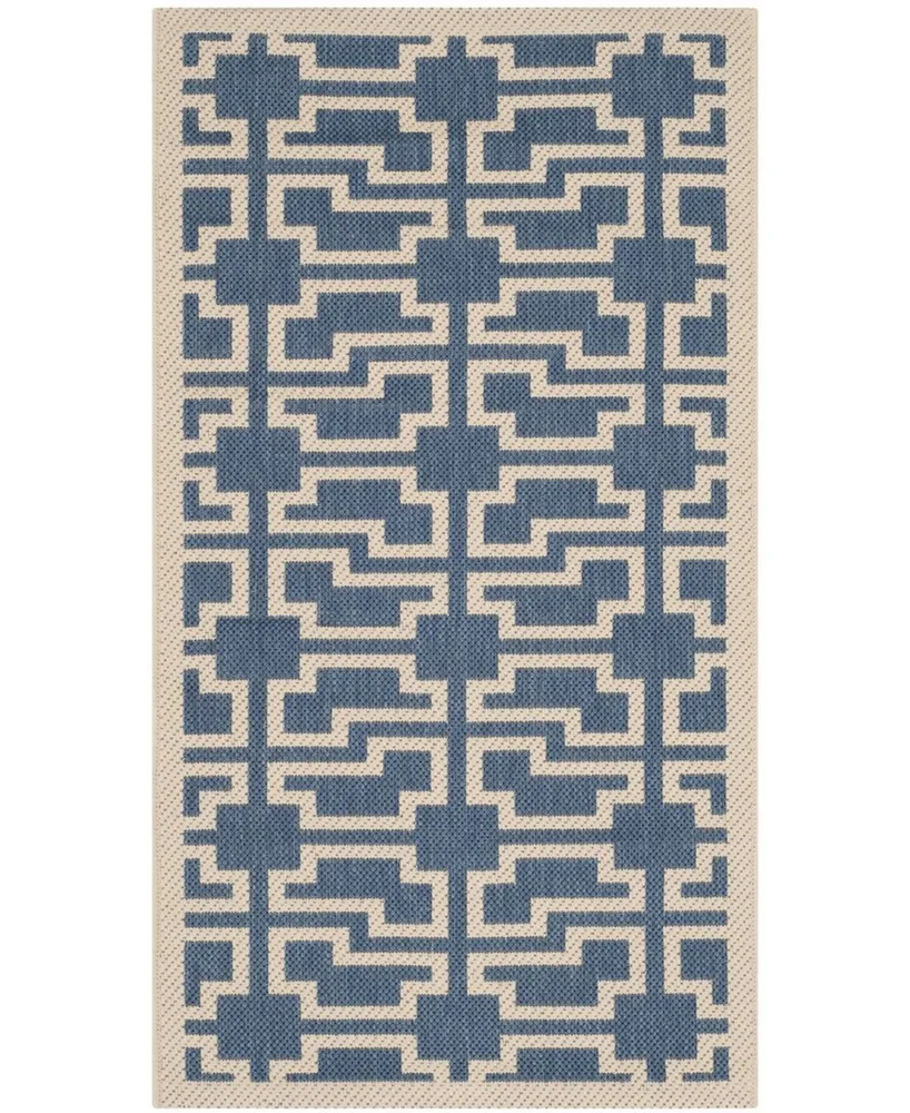 Safavieh Courtyard MSR5432 Blue and Beige 2' x 3'7" Sisal Weave Outdoor Area Rug