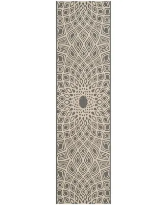 Safavieh Courtyard CY6616 Anthracite and Beige 2'3" x 8' Sisal Weave Runner Outdoor Area Rug