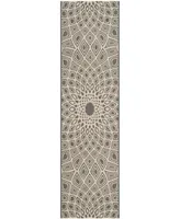 Safavieh Courtyard CY6616 Anthracite and Beige 2'3" x 8' Sisal Weave Runner Outdoor Area Rug