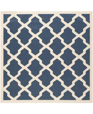 Safavieh Courtyard CY6903 Navy and Beige 6'7" x 6'7" Sisal Weave Square Outdoor Area Rug
