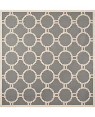 Safavieh Courtyard CY6924 Anthracite and Beige 7'10" x 7'10" Sisal Weave Square Outdoor Area Rug