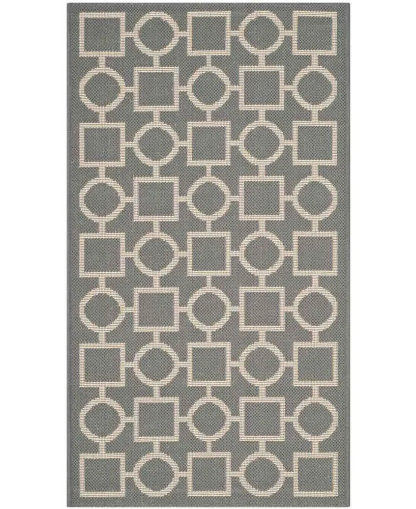 Safavieh Courtyard CY6925 Anthracite and Beige 2' x 3'7" Sisal Weave Outdoor Area Rug