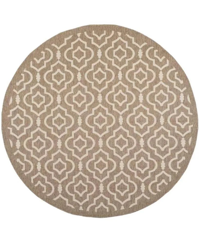 Safavieh Courtyard CY6926 and Bone 7'10" x 7'10" Sisal Weave Round Outdoor Area Rug