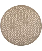 Safavieh Courtyard CY6926 and Bone 7'10" x 7'10" Sisal Weave Round Outdoor Area Rug