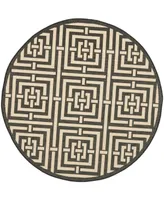 Safavieh Courtyard CY6937 and Bone 5'3" x 5'3" Round Outdoor Area Rug