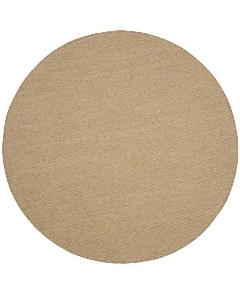 Safavieh Courtyard CY8521 Natural and 6'7" x 6'7" Round Outdoor Area Rug