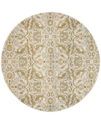 Safavieh Evoke EVK238 Ivory and Gold 6'7" x 6'7" Round Area Rug