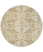 Safavieh Evoke EVK238 Ivory and Gold 6'7" x 6'7" Round Area Rug