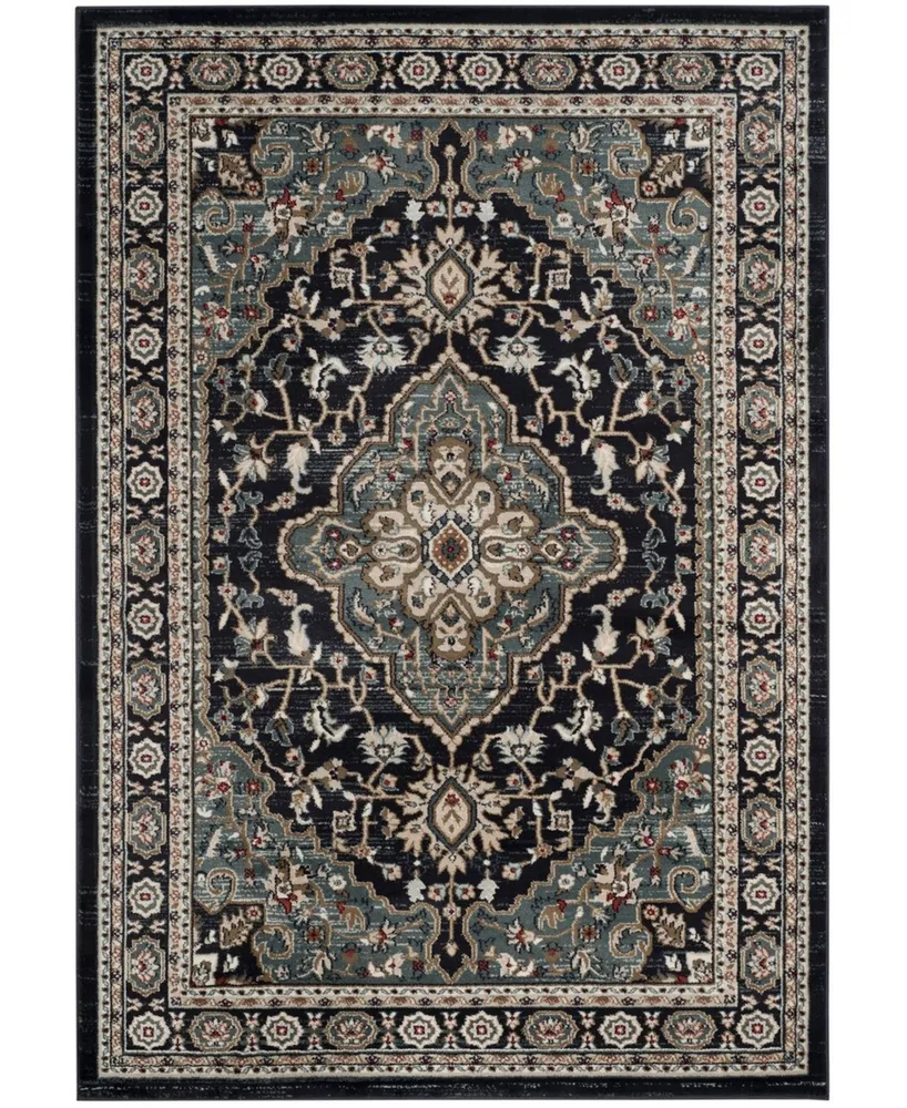 Safavieh Lyndhurst LNH338 Anthracite and Teal 5'3" x 7'6" Area Rug