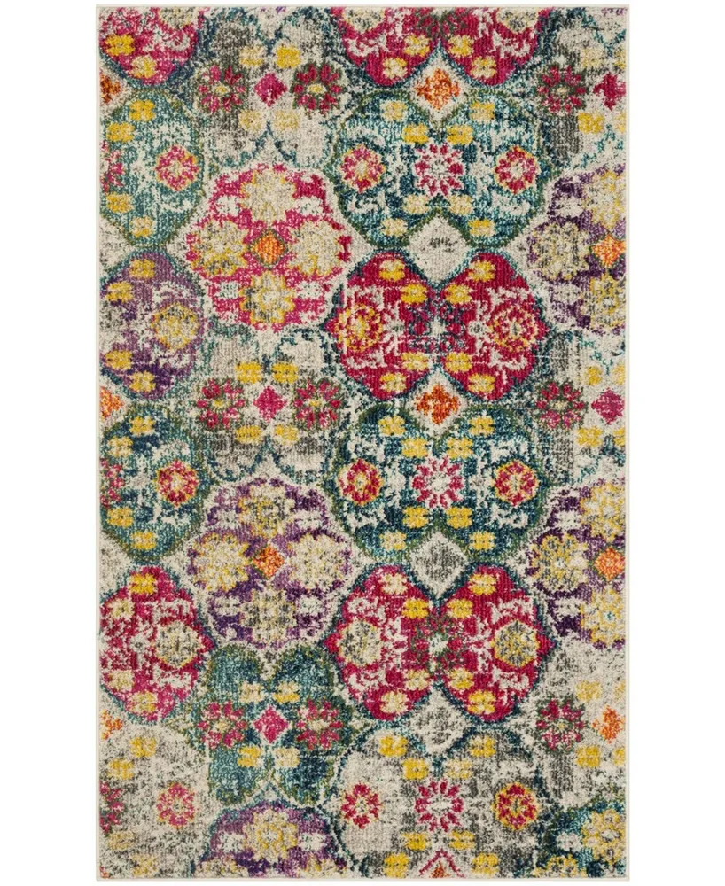 Safavieh Monaco MNC248 Gray and Fuchsia 3' x 5' Area Rug