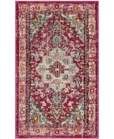 Safavieh Monaco MNC250 Fuchsia and Light Blue 3' x 5' Area Rug