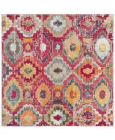 Safavieh Monaco MNC265 Red and Blue 6'7" x 6'7" Square Area Rug