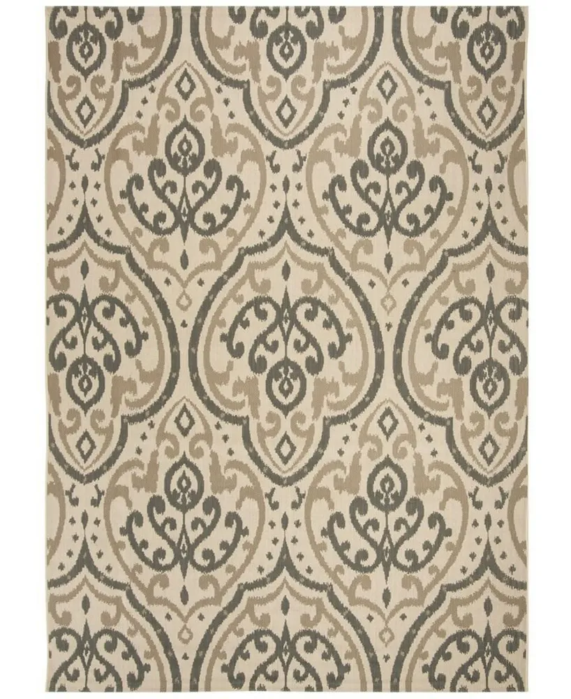 Martha Stewart Collection Beige and Anthracite 8' x 11'2" Outdoor Area Rug, Created for Macy's