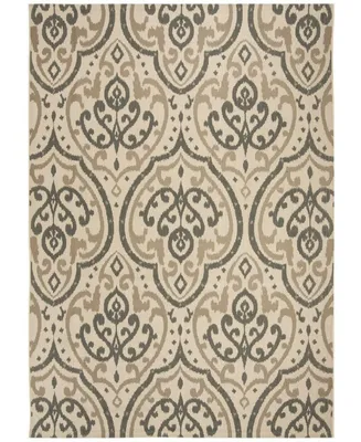 Martha Stewart Collection Beige and Anthracite 8' x 11'2" Outdoor Area Rug, Created for Macy's