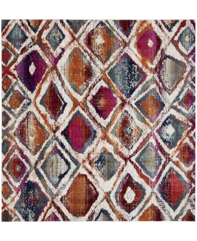 Safavieh Radiance RAD109 Cream and Rust 6'7" x 6'7" Square Area Rug