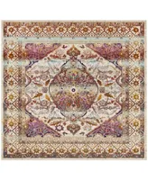 Safavieh Baldwin BDN189 Ivory and Fuchsia 6'7" x 6'7" Square Area Rug