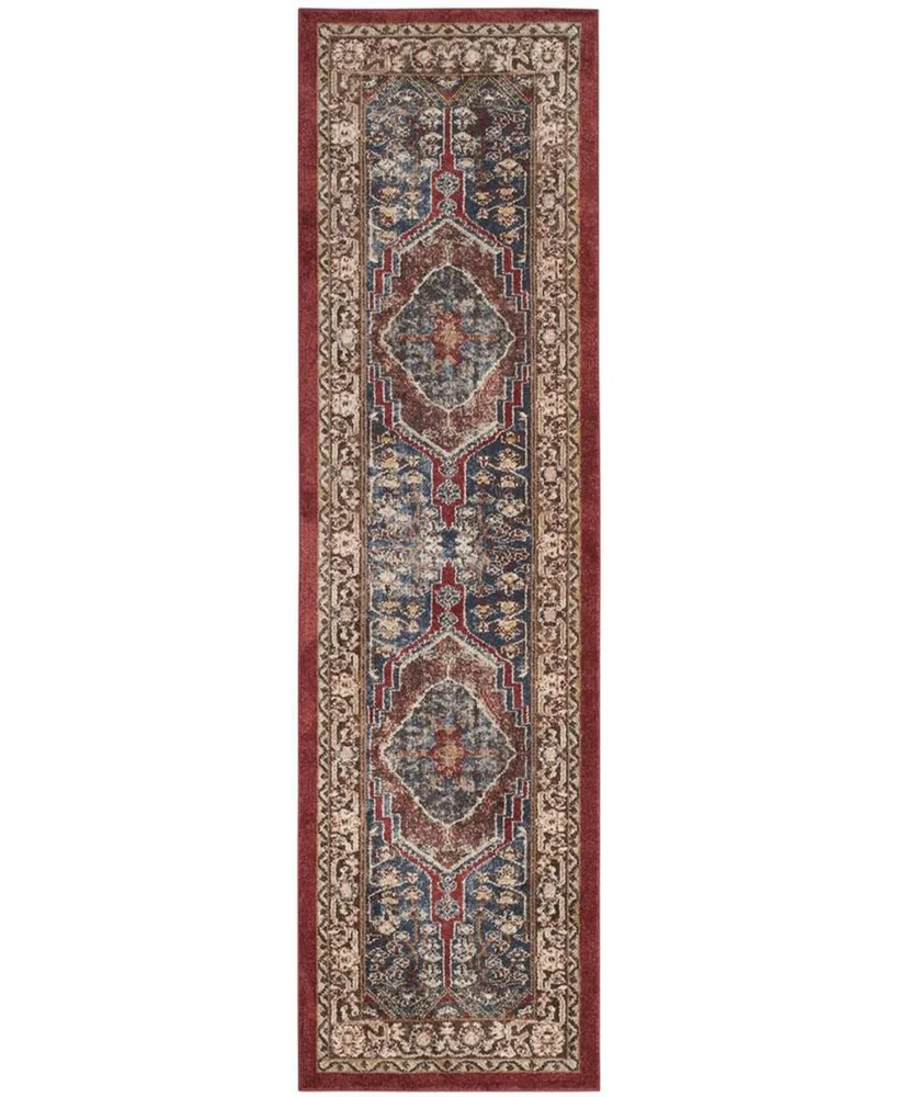 Safavieh Bijar BIJ636 Royal and Brown 2'3" x 8' Runner Area Rug