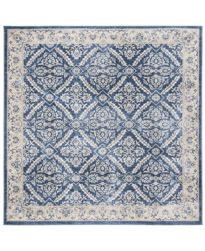 Safavieh Brentwood BNT863 Navy and Creme 6'7" x 6'7" Square Area Rug