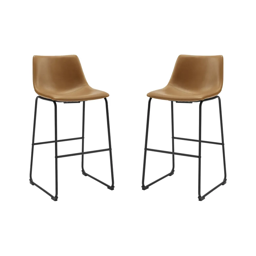 30" Faux Leather Barstool 2 Pack